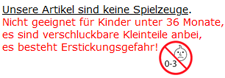 Unsere Artikel sind keine Spielzeuge. Nicht geeignet für Kinder unter 36 Monate, es sind verschluckbare Kleinteile anbei, es besteht Erstickungsgefahr!