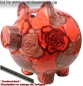 Preview: Sparschwein Blumendekor Keramik extra Groß A