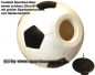 Preview: Großspardose Fußball weiß/ schwarz mit großen Spardosenschloss Maße ca.: D= 20 cm B