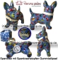 Preview: Spardose Spartier Pomme Pidou Hund Bommer blau Keramik Gesamt