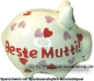 Preview: Sparschwein Kleinsparschwein 3D Design Beste Mutti! Keramik C