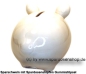 Preview: Sparschwein Kleinsparschwein ohne Design Blanko weiß Keramik D