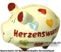 Preview: Sparschwein Kleinsparschwein 3D Design Herzenswunsch A