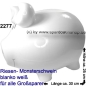 Preview: Sparschwein riesengroßes Monster Sparschwein 3D Design Blanko weiß Keramik A