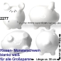 Preview: Sparschwein riesengroßes Monster Sparschwein 3D Design Blanko weiß Keramik Gesamt