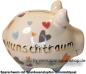 Preview: Sparschwein Kleinsparschwein 3D Wunschtraum Goldedition Keramik C