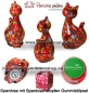 Preview: Spardose Spartier Pomme Pidou Katze Caramel rot mit Herzen Keramik Gesamt