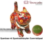 Preview: Spardose Spartier Pomme Pidou Katze Kitty rot mit Blumen Keramik B