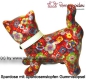 Preview: Spardose Spartier Pomme Pidou Katze Kitty rot mit Blumen Keramik C