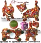 Preview: Spardose Spartier Pomme Pidou Katze Kitty rot mit Blumen Keramik Gesamt