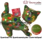 Preview: Spardose Spartier Pomme Pidou Katze Kitty dunkelgrün mit Schmetterlingen Keramik A