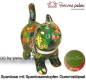 Preview: Spardose Spartier Pomme Pidou Katze Kitty dunkelgrün mit Schmetterlingen Keramik B