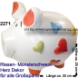 Preview: Sparschwein riesengroßes Monster Sparschwein 3D Design Herz Dekor Keramik A