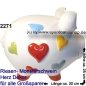 Preview: Sparschwein riesengroßes Monster Sparschwein 3D Design Herz Dekor Keramik C