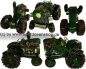 Preview: Trecker Traktor Peace Spardose grün Kunststein Gesamt