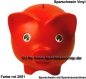 Preview: Sparschwein Vinyl Kunststoff Farbvariante rot B
