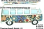 Preview: Spardose Auto VW T1 Samba Bus Bulli Flower mit Surfbrett C