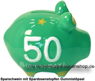 Sparschwein Kleinsparschwein 3D Design 50 Birthday! Keramik C