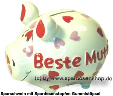 Sparschwein Kleinsparschwein 3D Design Beste Mutti! Keramik A