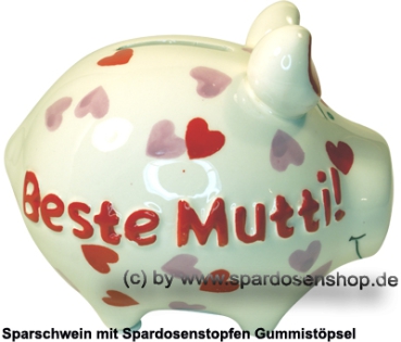 Sparschwein Kleinsparschwein 3D Design Beste Mutti! Keramik C