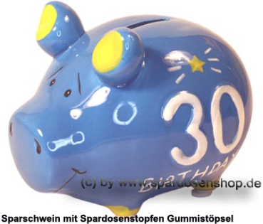 Sparschwein Kleinsparschwein 3D Design 30 Birthday! Keramik A
