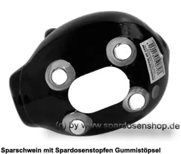 Sparschwein Kleinsparschwein ohne Design Blanko schwarz Keramik E