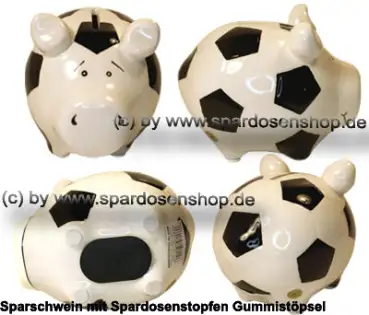 Sparschwein Kleinsparschwein Fussballschwein Keramik Gesamt