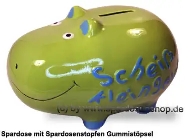 Spardose Spartier Hippo hellgrün mittelgroß 3D Design Keramik A