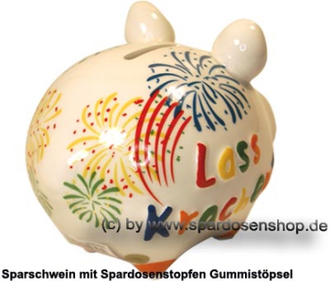 Sparschwein Kleinsparschwein 3D Design Lass Krachen Keramik D