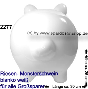 Sparschwein riesengroßes Monster Sparschwein 3D Design Blanko weiß Keramik D