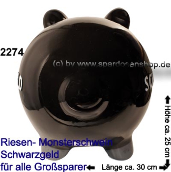 Sparschwein riesengroßes Monster Sparschwein 3D Design Schwarzgeld D Sonderverkauf ! 767a