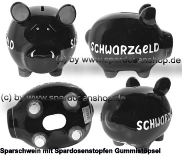 Sparschwein mittelgroßes Sparschwein 3D Design Schwarzgeld Keramik Gesamt
