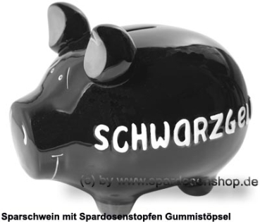 Sparschwein mittelgroßes Sparschwein 3D Design Schwarzgeld Keramik A