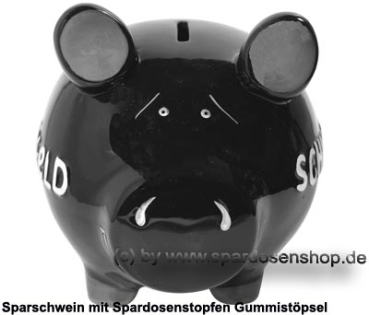 Sparschwein mittelgroßes Sparschwein 3D Design Schwarzgeld Keramik B