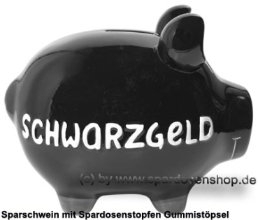 Sparschwein mittelgroßes Sparschwein 3D Design Schwarzgeld Keramik C