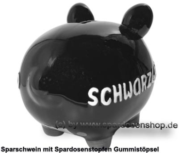 Sparschwein mittelgroßes Sparschwein 3D Design Schwarzgeld Keramik D