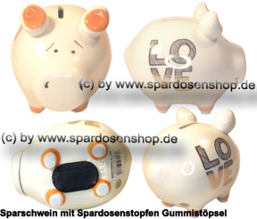 Sparschwein Kleinsparschwein Love Goldedition Keramik Gesamt