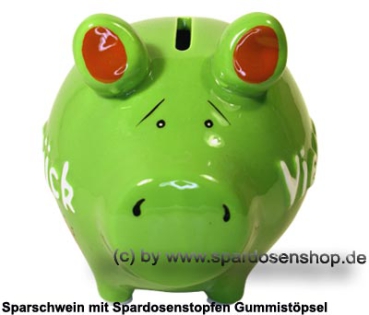 Sparschwein Kleinsparschwein 3D Design Viel Glück Keramik B