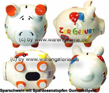 Sparschwein mittelgroßes Sparschwein 3D Design Zur Geburt Keramik Gesamt