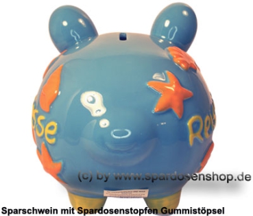 Sparschwein mittelgroßes Sparschwein 3D Design Reisekasse Keramik D