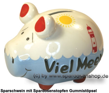 Sparschwein Kleinsparschwein 3D Design Viel Meer! Keramik A