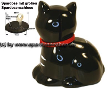 Spardose Katze Katy Kunststoff Farbe schwarz B