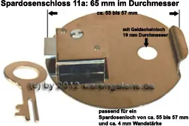 Spardosenschloss 11a: 65mm