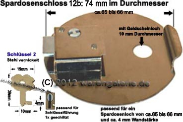 Spardosenschloss 12b: 74mm