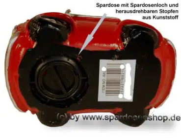 Spardose Auto Cabrio rot Kunststein F