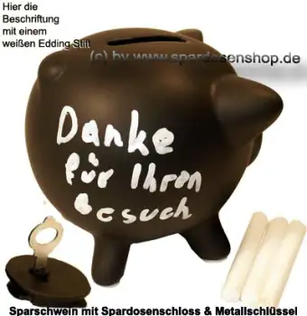 Sparschwein mit Tafellack klein F