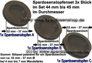 Spardosenstopfen 44mm Rund im Set A