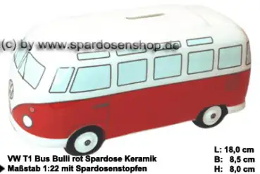 Spardose Auto VW T1 Bus Bulli rot A