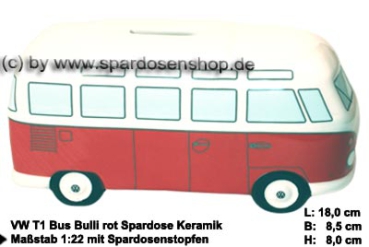 Spardose Auto VW T1 Bus Bulli rot C