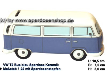 Spardose Auto VW T2 Bus blau Bulli C